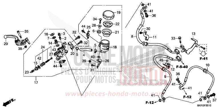 HAUPTBREMSZYLINDER, VORNE ZYLINDER (CBR1000ST) von CBR1000RR "Fireblade" GRAND PRIX RED (R380) von 2022